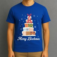 Merry Bookmas Books Pine Tree Funny Reading Lover Christmas Gift T-Shirt