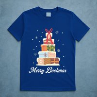 Merry Bookmas Books Pine Tree Funny Reading Lover Christmas Gift T-Shirt