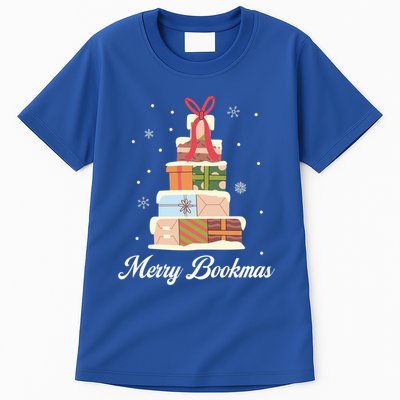 Merry Bookmas Books Pine Tree Funny Reading Lover Christmas Gift Tall T-Shirt