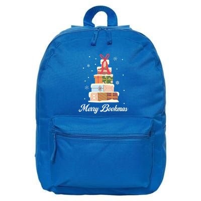 Merry Bookmas Books Pine Tree Funny Reading Lover Christmas Gift 16 in Basic Backpack