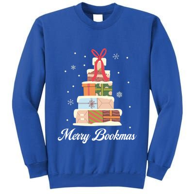 Merry Bookmas Books Pine Tree Funny Reading Lover Christmas Gift Tall Sweatshirt
