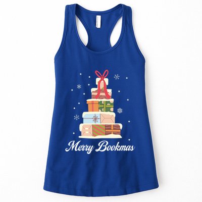 Merry Bookmas Books Pine Tree Funny Reading Lover Christmas Gift Womens Tank Top