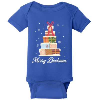 Merry Bookmas Books Pine Tree Funny Reading Lover Christmas Gift Baby Bodysuit