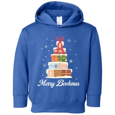 Merry Bookmas Books Pine Tree Funny Reading Lover Christmas Gift Toddler Hoodie