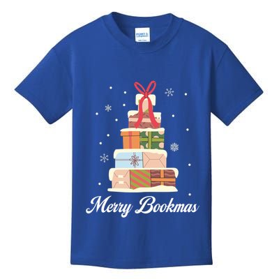 Merry Bookmas Books Pine Tree Funny Reading Lover Christmas Gift Kids T-Shirt