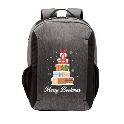 Merry Bookmas Books Pine Tree Funny Reading Lover Christmas Gift Vector Backpack