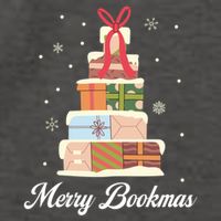 Merry Bookmas Books Pine Tree Funny Reading Lover Christmas Gift Vector Backpack