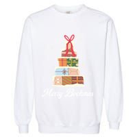 Merry Bookmas Books Pine Tree Funny Reading Lover Christmas Gift Garment-Dyed Sweatshirt