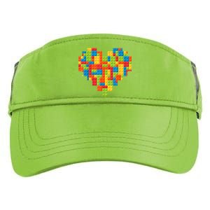 Master Builder Block Brick Building Heart Valentines Day Boy Adult Drive Performance Visor