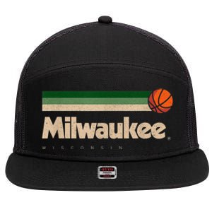 Mil.wau.kee Basketball B-Ball City Wisconsin Retro Mil.wau.kee 7 Panel Mesh Trucker Snapback Hat