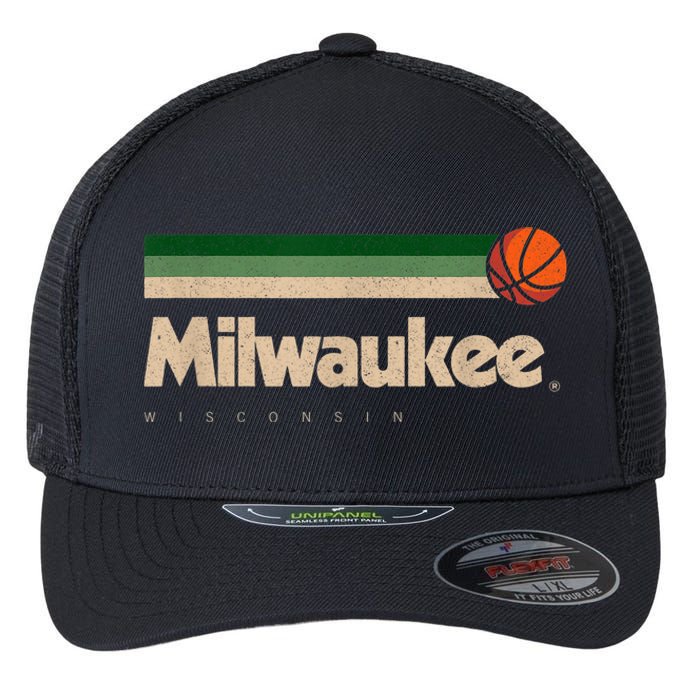 Mil.wau.kee Basketball B-Ball City Wisconsin Retro Mil.wau.kee Flexfit Unipanel Trucker Cap