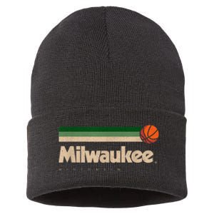 Mil.wau.kee Basketball B-Ball City Wisconsin Retro Mil.wau.kee Sustainable Knit Beanie