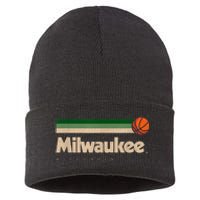 Mil.wau.kee Basketball B-Ball City Wisconsin Retro Mil.wau.kee Sustainable Knit Beanie