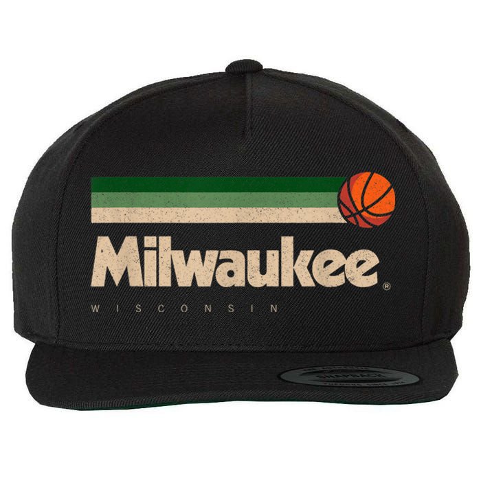 Mil.wau.kee Basketball B-Ball City Wisconsin Retro Mil.wau.kee Wool Snapback Cap