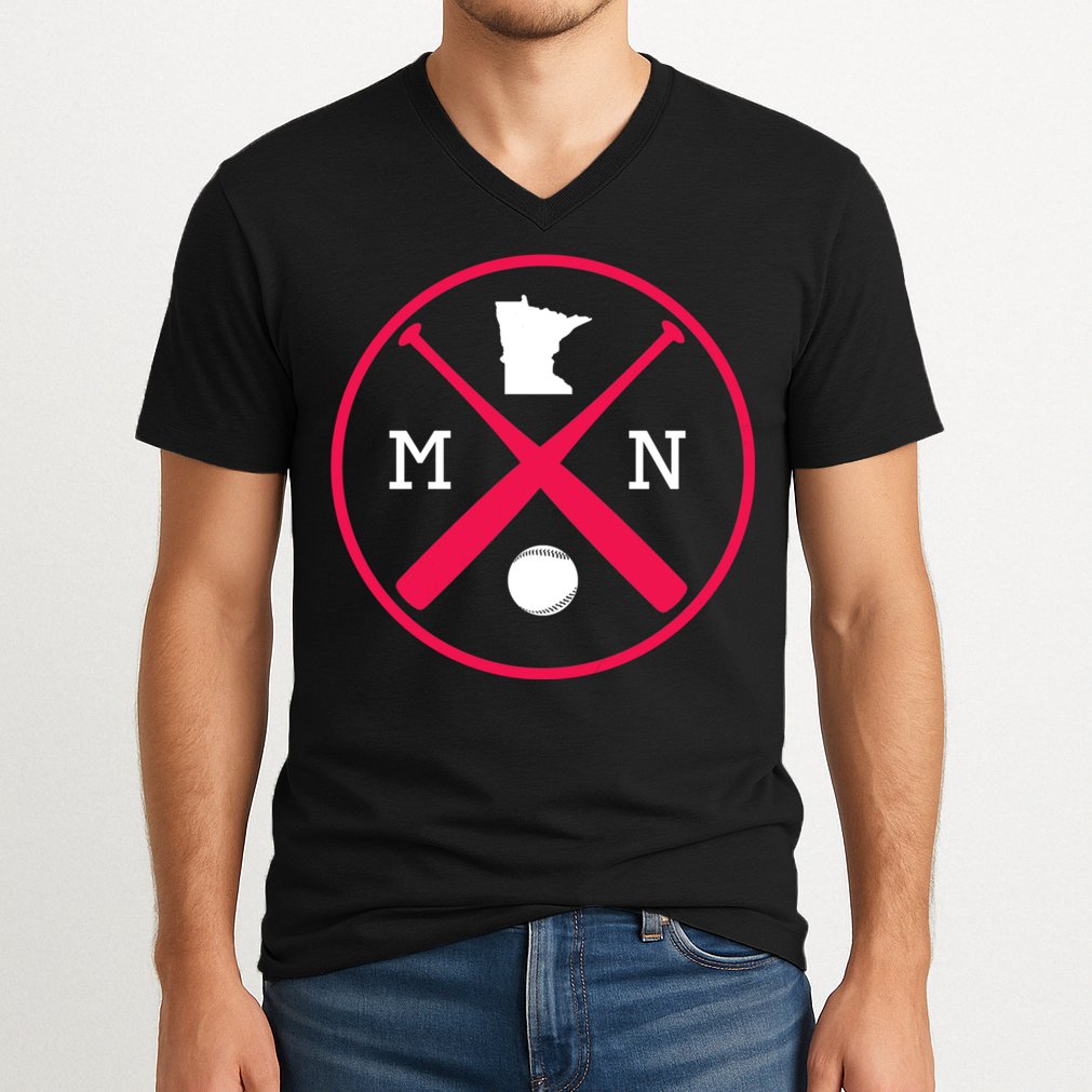 Minnesota Baseball Bats Team V-Neck T-Shirt