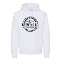 Mama's Boobery Brewing Co Two Locations Always On Tap Breastfeeding Mam Premium Hoodie