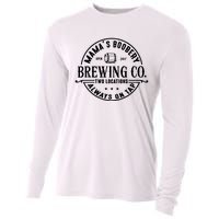 Mama's Boobery Brewing Co Two Locations Always On Tap Breastfeeding Mam Cooling Performance Long Sleeve Crew