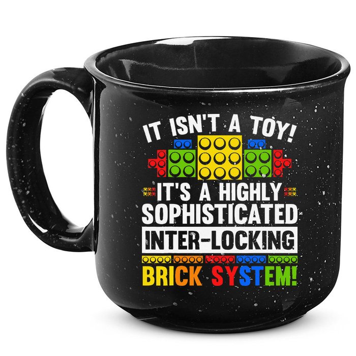 Master Builder Bricks Blocks Play Toys 15oz Campfire Ceramic Mug