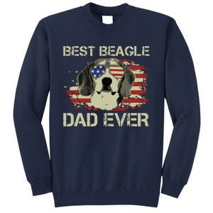 Men Best Beagle Dad Ever T Dog Lover American Flag Gift Tall Sweatshirt