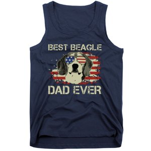 Men Best Beagle Dad Ever T Dog Lover American Flag Gift Tank Top