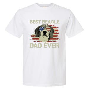 Men Best Beagle Dad Ever T Dog Lover American Flag Gift Garment-Dyed Heavyweight T-Shirt