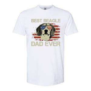 Men Best Beagle Dad Ever T Dog Lover American Flag Gift Softstyle CVC T-Shirt