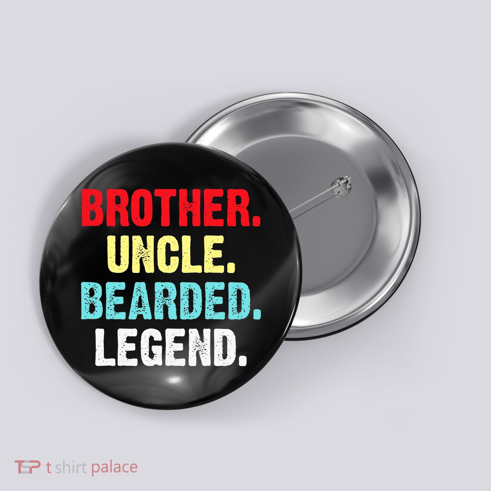Men Bearded Brother Uncle Beard Legend Button