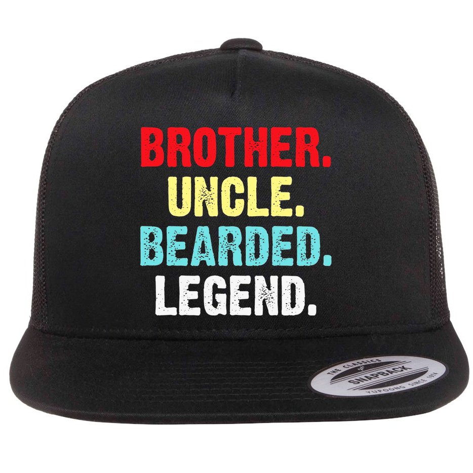 Men Bearded Brother Uncle Beard Legend Flat Bill Trucker Hat