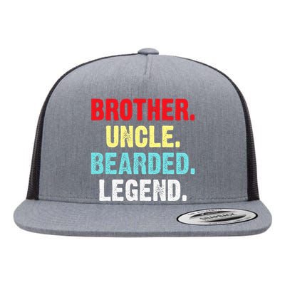 Men Bearded Brother Uncle Beard Legend Flat Bill Trucker Hat