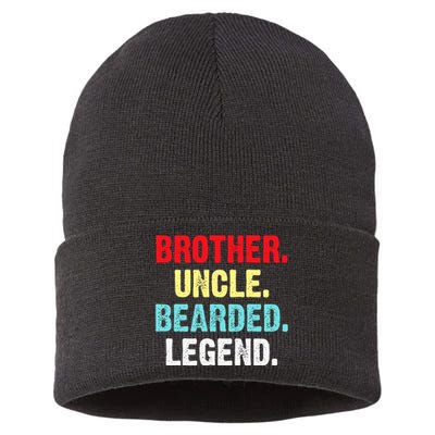 Men Bearded Brother Uncle Beard Legend Sustainable Knit Beanie