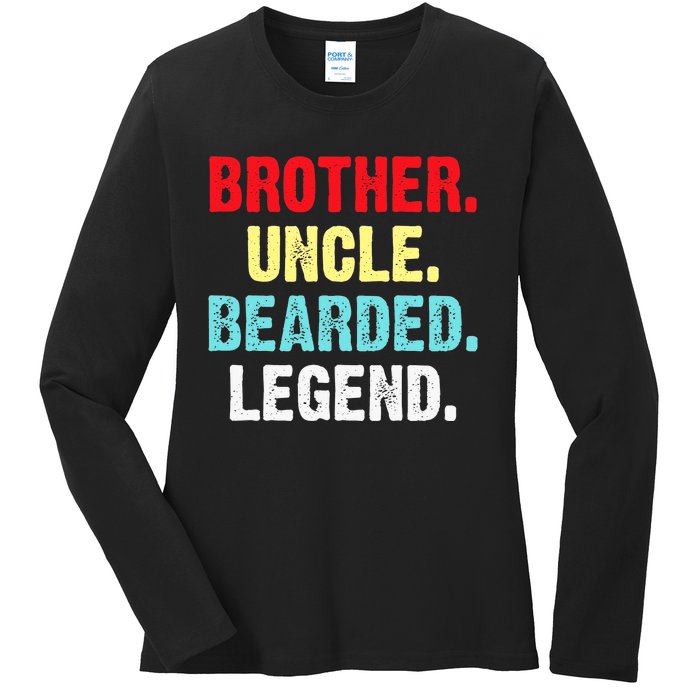 Men Bearded Brother Uncle Beard Legend Ladies Long Sleeve Shirt