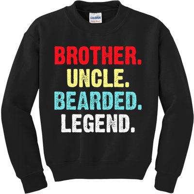 Men Bearded Brother Uncle Beard Legend Kids Sweatshirt