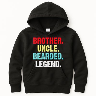 Men Bearded Brother Uncle Beard Legend Kids Hoodie