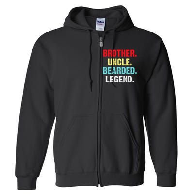 Men Bearded Brother Uncle Beard Legend Full Zip Hoodie