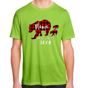 Mama Bear Buffalo Red Plaid Christmas Pajama Family Outfits Adult ChromaSoft Performance T-Shirt