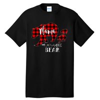 Mama Bear Buffalo Red Plaid Christmas Pajama Family Outfits Tall T-Shirt