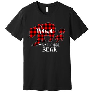 Mama Bear Buffalo Red Plaid Christmas Pajama Family Outfits Premium T-Shirt