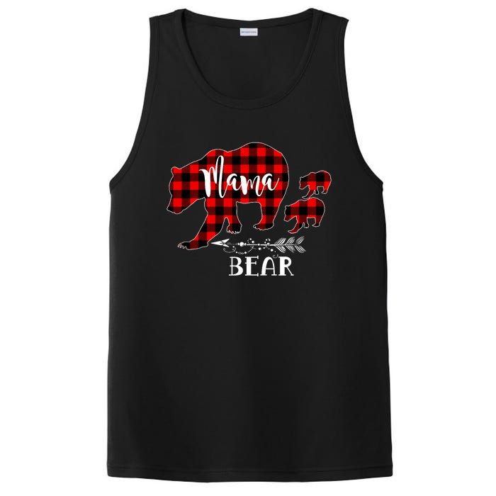 Mama Bear Buffalo Red Plaid Christmas Pajama Family Outfits PosiCharge Competitor Tank