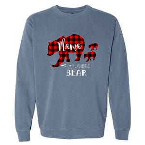 Mama Bear Buffalo Red Plaid Christmas Pajama Family Outfits Garment-Dyed Sweatshirt