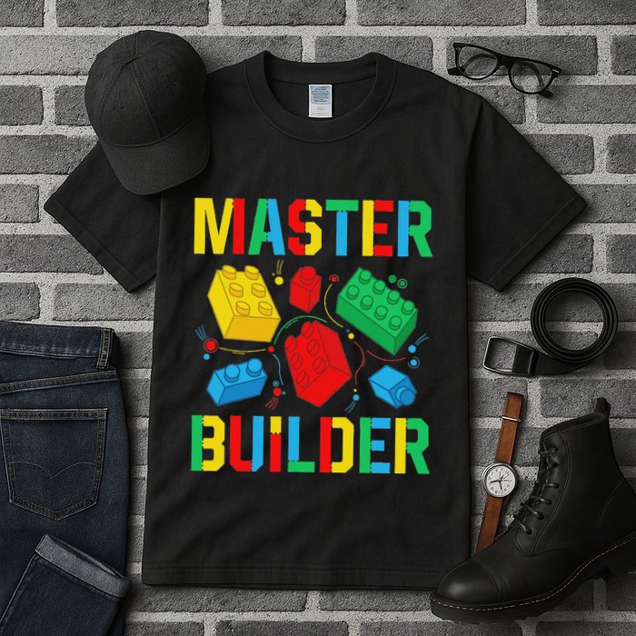 Master Builder Building Blocks Brick Toy Master Builder Tall T-Shirt