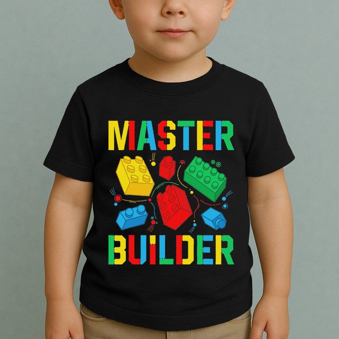 Master Builder Building Blocks Brick Toy Master Builder Toddler T-Shirt