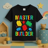 Master Builder Building Blocks Brick Toy Master Builder Toddler T-Shirt