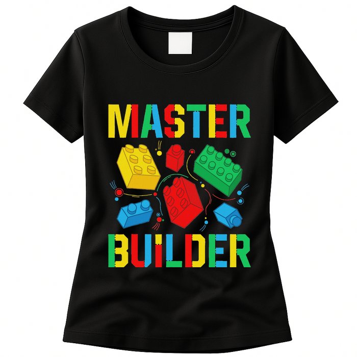 Master Builder Building Blocks Brick Toy Master Builder Womens T-Shirt