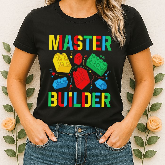 Master Builder Building Blocks Brick Toy Master Builder Womens T-Shirt