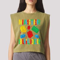 Master Builder Building Blocks Brick Toy Master Builder Garment-Dyed Women's Muscle Tee