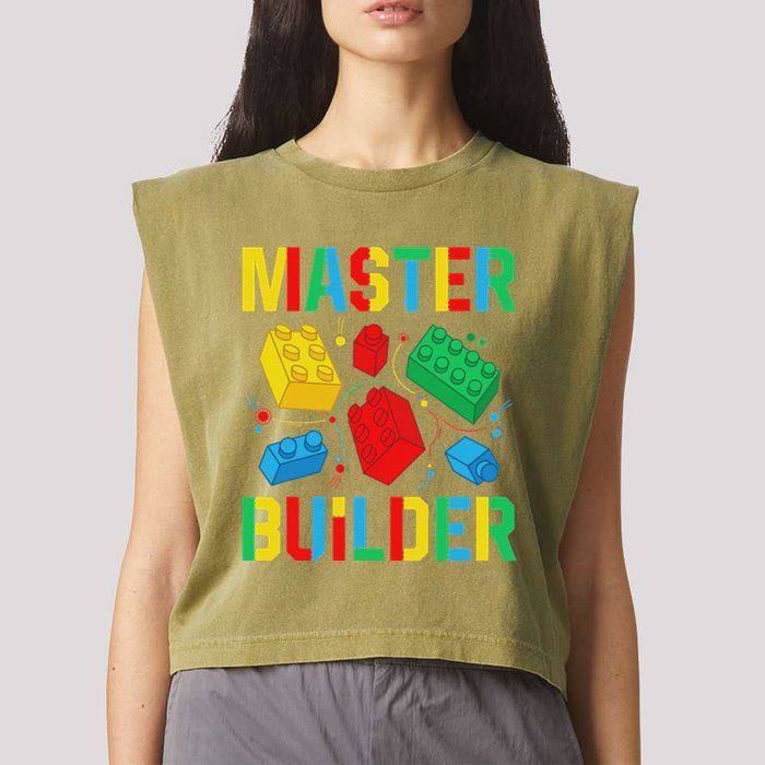 Master Builder Building Blocks Brick Toy Master Builder Garment-Dyed Women's Muscle Tee