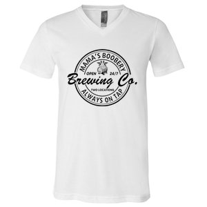 MamaS Boobery Brewing Co Always On Tap Mom Life V-Neck T-Shirt