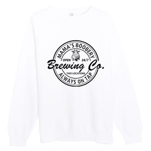 MamaS Boobery Brewing Co Always On Tap Mom Life Premium Crewneck Sweatshirt