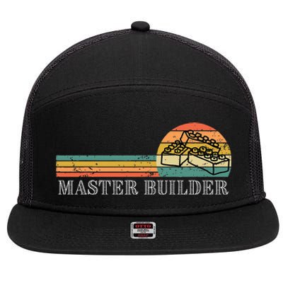 Master Builder Block Building Birthday Gift 7 Panel Mesh Trucker Snapback Hat