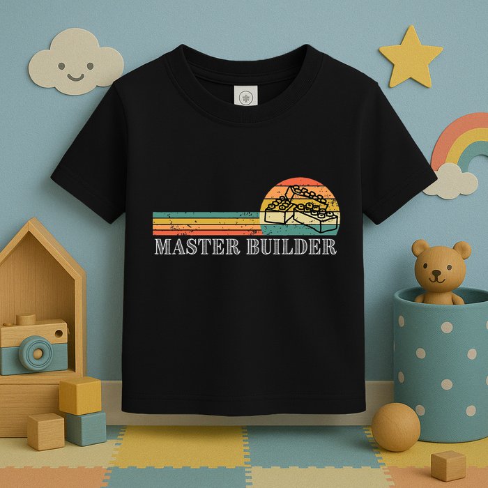 Master Builder Block Building Birthday Gift Toddler T-Shirt